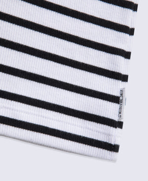 Evo Stripe Rib Womens Crew Long Sleeve Top - Jet Black