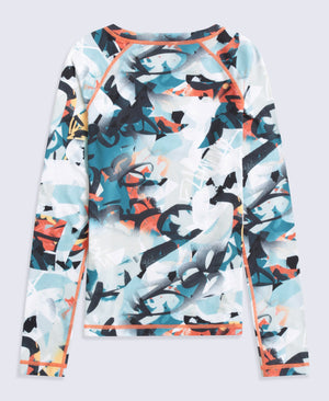 Piste Kids Printed TechTherm Base Long Sleeve Top - Teal