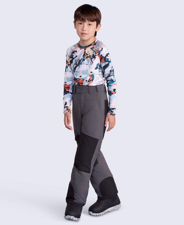 Piste Kids Printed TechTherm Base Long Sleeve Top - Teal
