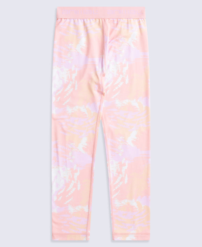 Piste Kids Printed Techtherm Baselayer Pant - Pink