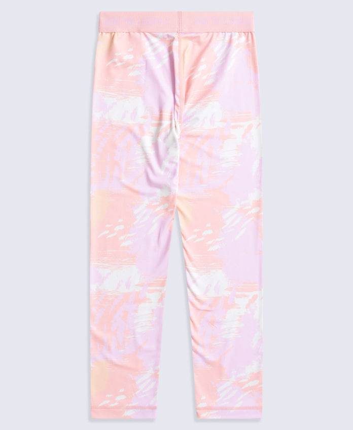 Piste Kids Printed Techtherm Baselayer Pant - Pink