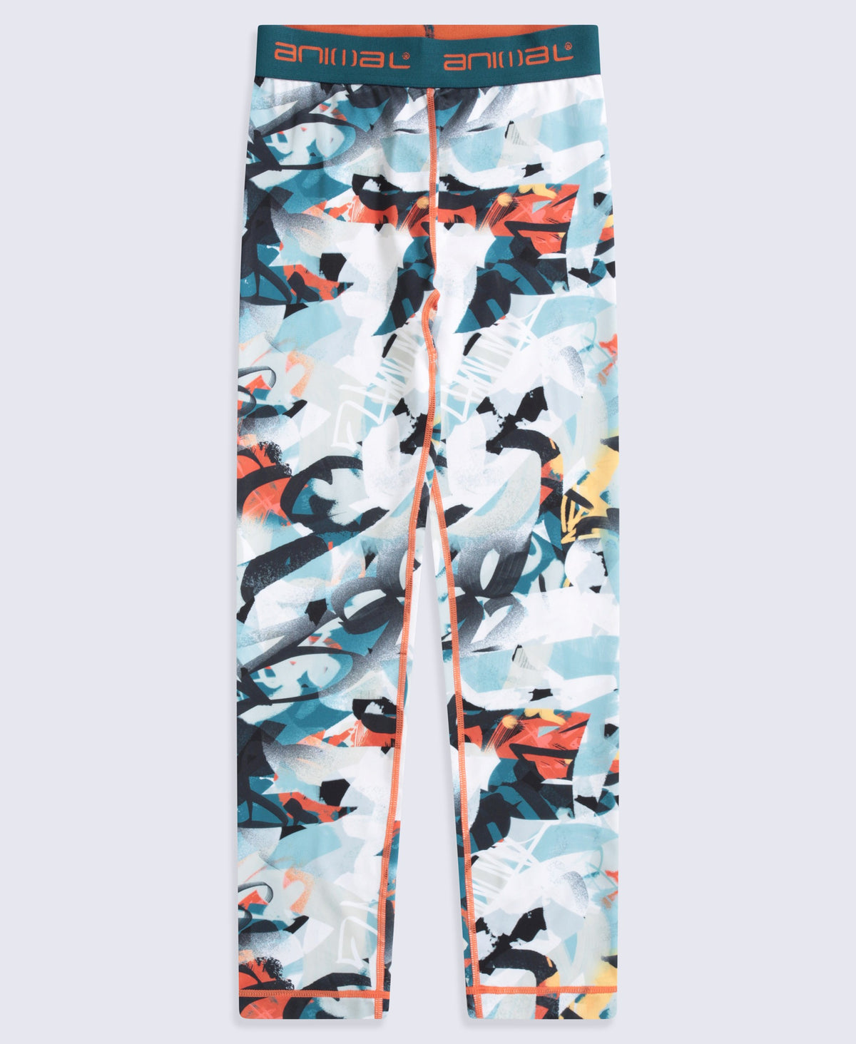 Piste Kids Printed Base Layer Pants - Teal