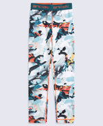 Animal Piste Kids Printed Techtherm Baselayer Pant. - Teal