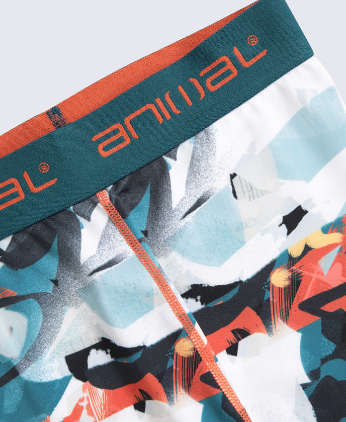 Animal Piste Kids Printed Techtherm Baselayer Pant. - Teal