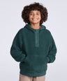 Etta Kids Half Zip Borg Hoodie - Dark Green