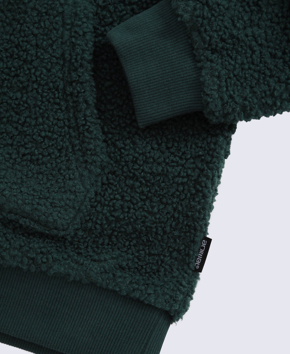 Etta Kids Half Zip Borg Hoodie - Dark Green