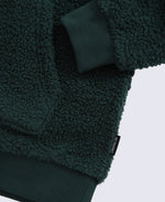Animal Etta Kids Half Zip Borg Hoodie - Dark Green