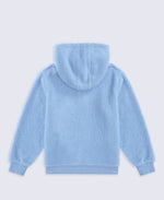 Animal Etta Kids Half Zip Borg Hoodie - Pale Blue