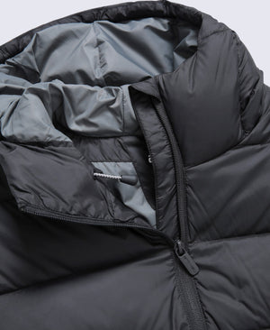 Stratus Mens Hooded Extreme Down Packable Jacket - Jet Black