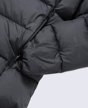 Stratus Mens Hooded Extreme Down Packable Jacket - Jet Black