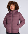 Stratus Womens Hooded Extreme Down Packable Jacket - Dark Purple