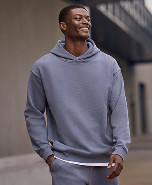 Weekender Mens Heavyweight Overhead Hoodie - Blue