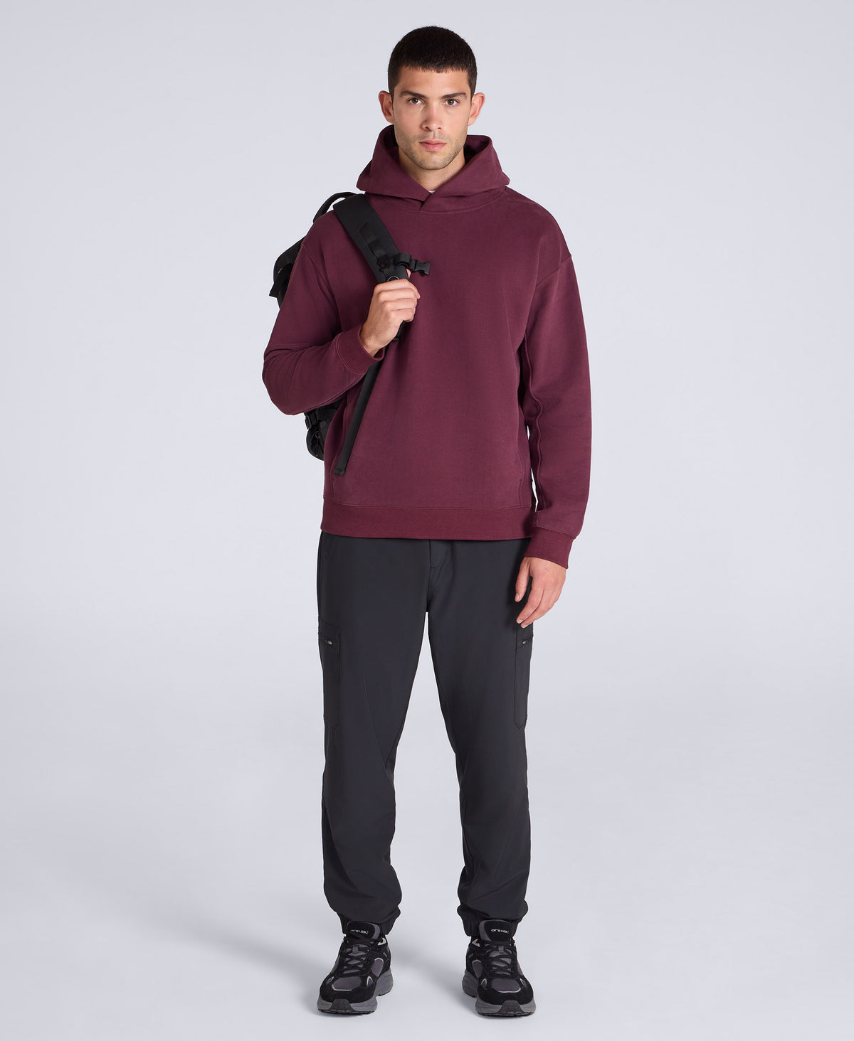 Weekender Mens Heavyweight Overhead Hoodie - Burgundy
