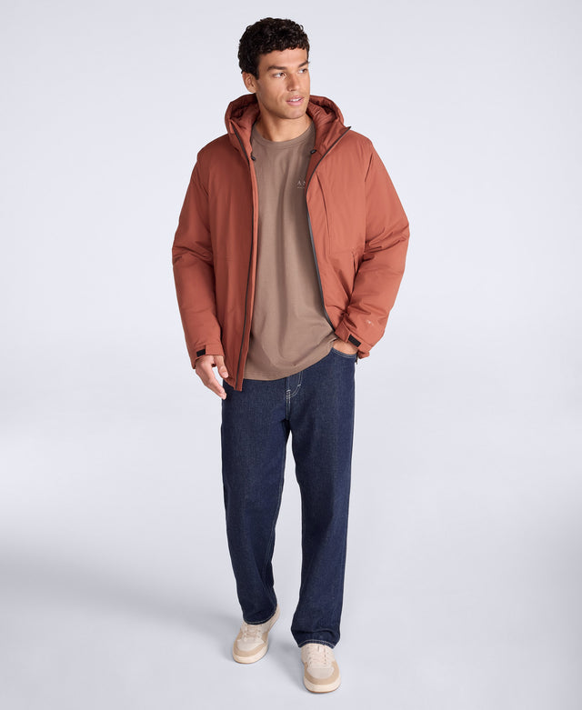 Heard Mens Waterproof Padded Jacket - Rust