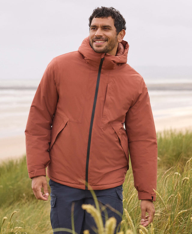 Heard Mens Waterproof Padded Jacket - Rust