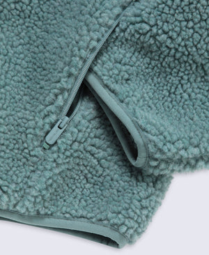 Cley Womens Hooded Borg Jacket - Dark Green