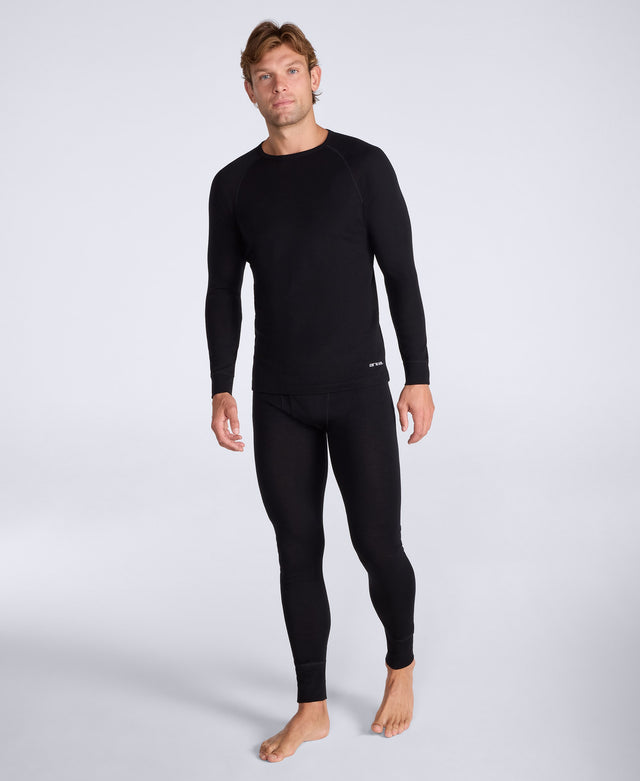 Merino Mens TechTherm Base Layer Top - Black