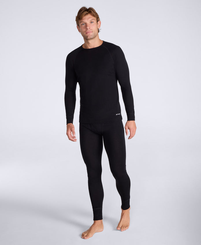 Merino Mens TechTherm Base Layer Top - Black