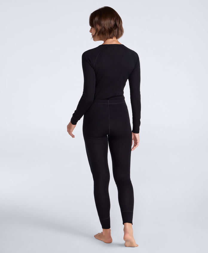 Merino Womens TechTherm Base Layer Pants - Black