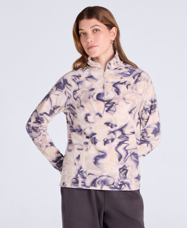 Printed Prague Womens Fleece - Dark Blue