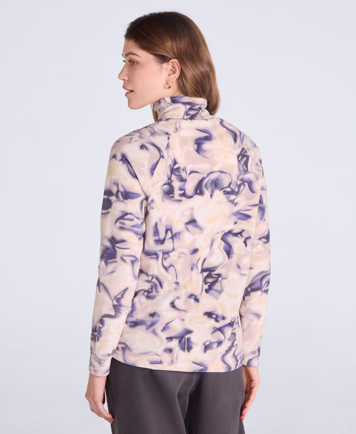 Printed Prague Womens Fleece - Dark Blue