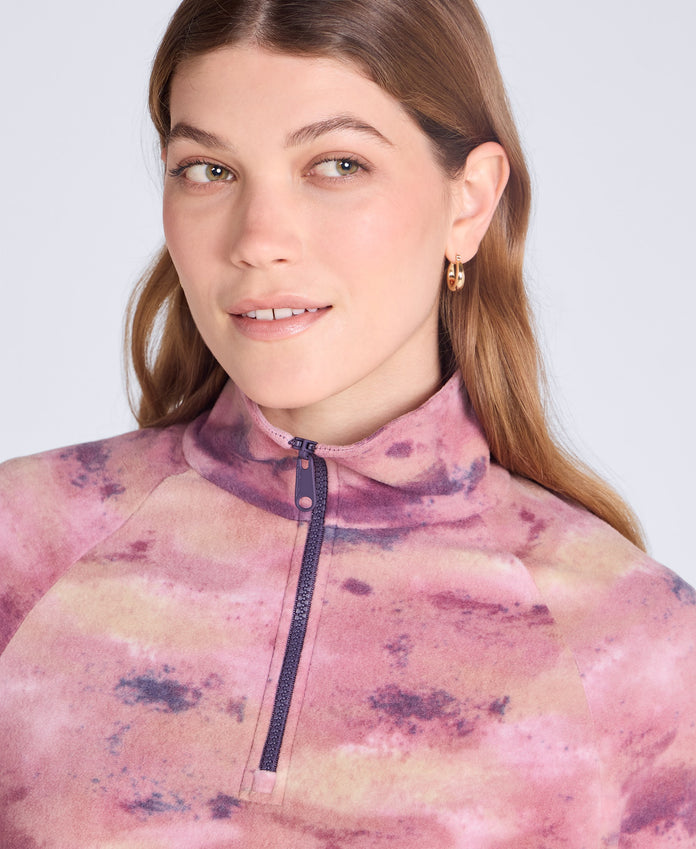 Printed Prague Womens Fleece - Pale Pink