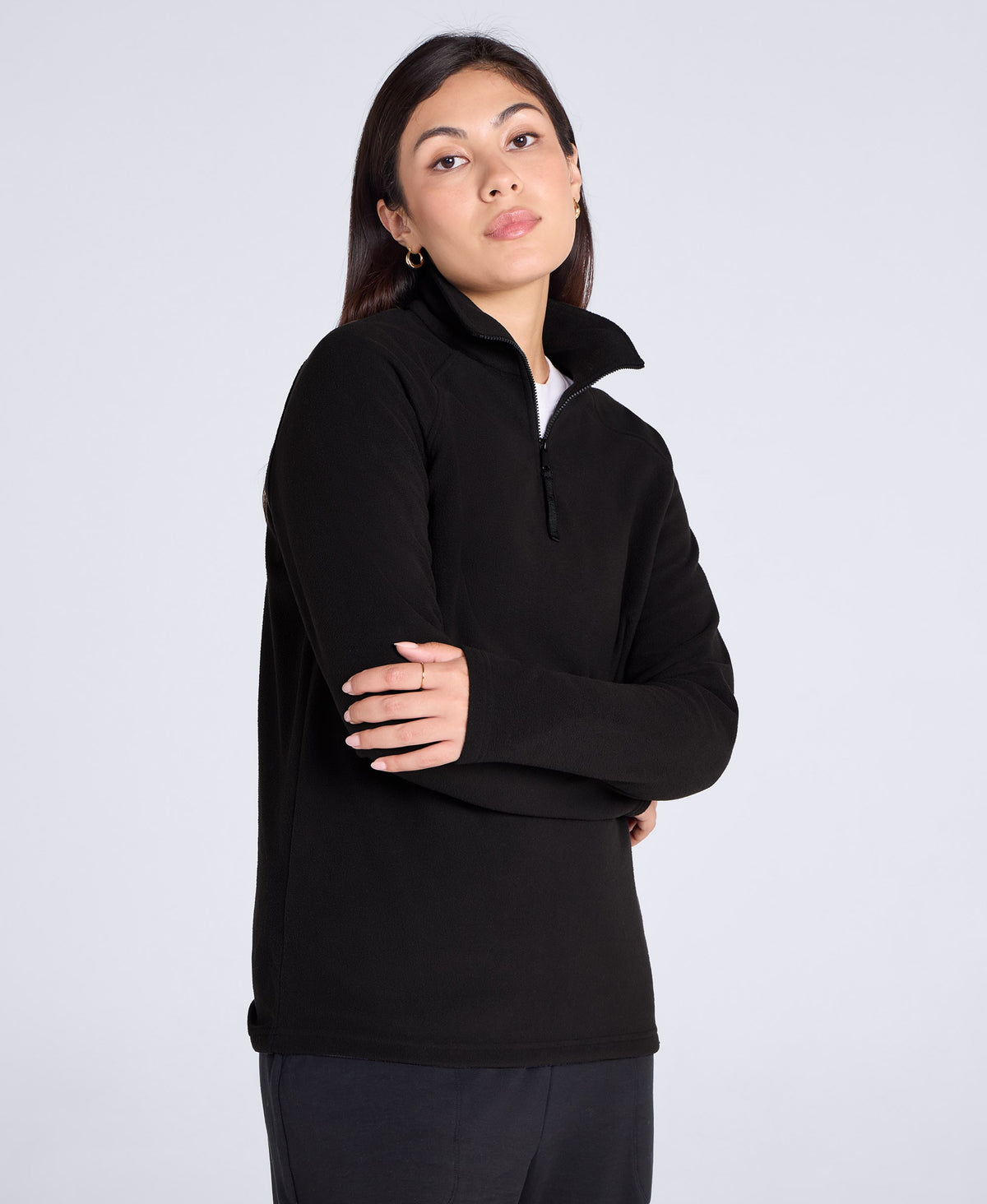 Prague Womens Half-Zip Fleece - Black