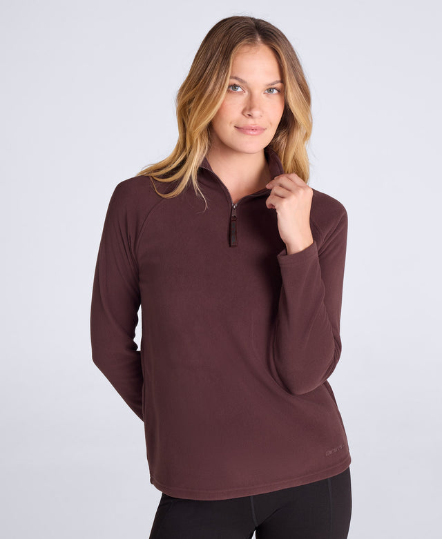 Prague Womens Half-Zip Fleece - Brown