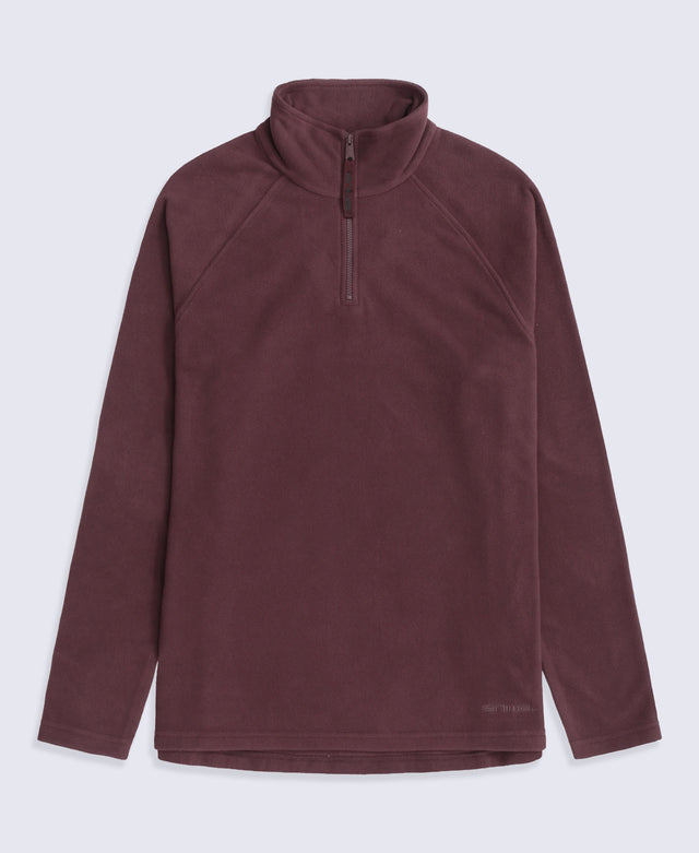 Prague Womens Half-Zip Fleece - Brown