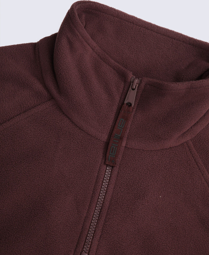 Prague Womens Half-Zip Fleece - Brown
