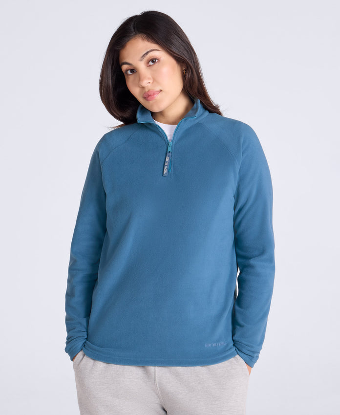 Prague Womens Half-Zip Fleece - Light Blue