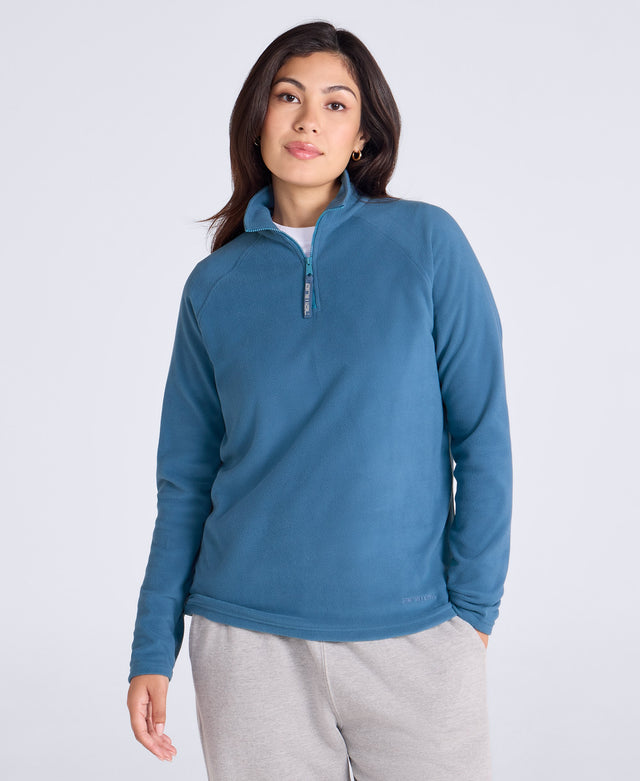 Prague Womens Half-Zip Fleece - Light Blue