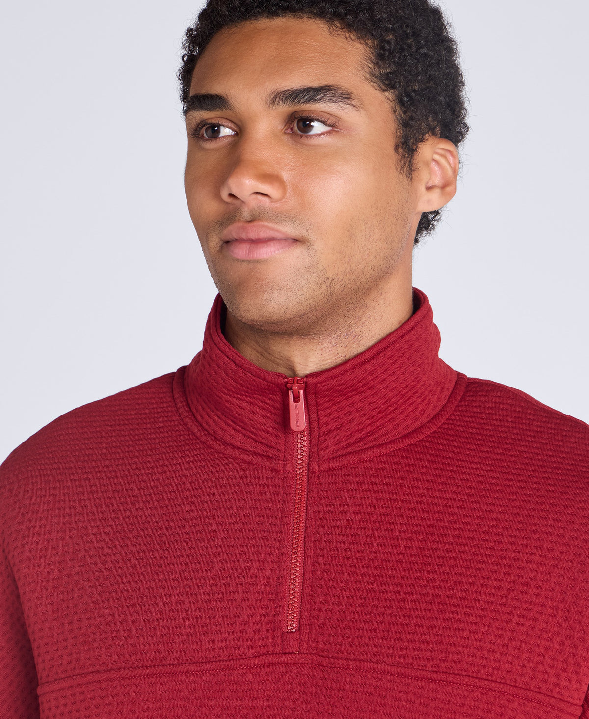 Dani Dimple Mens Texture Fleece - Dark Red