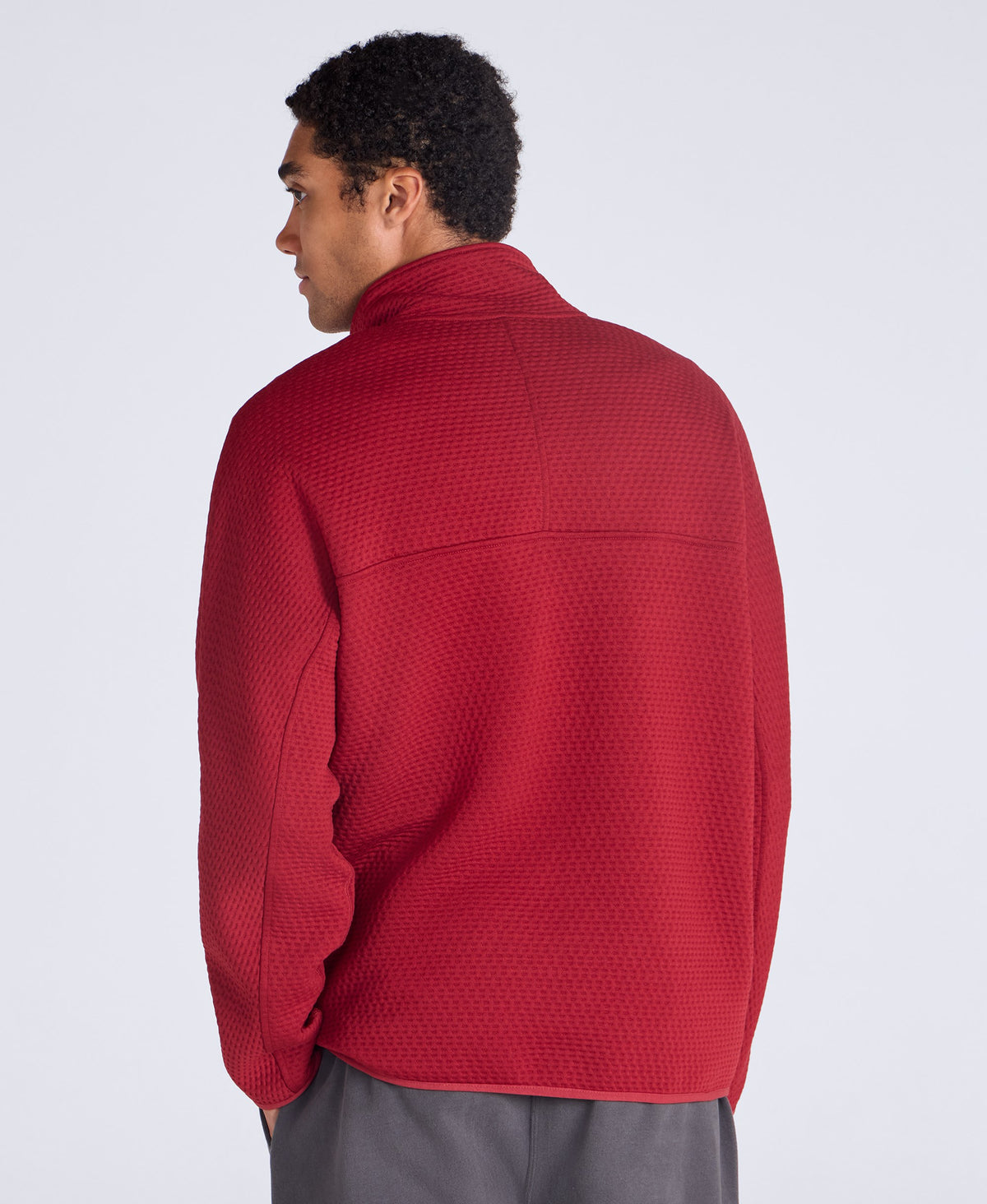 Dani Dimple Mens Texture Fleece - Dark Red
