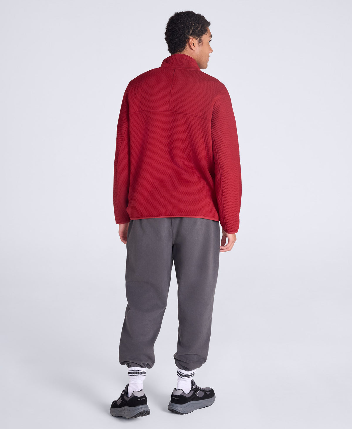 Dani Dimple Mens Texture Fleece - Dark Red