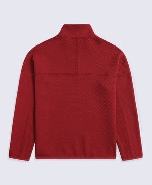 Dani Dimple Mens Texture Fleece - Dark Red