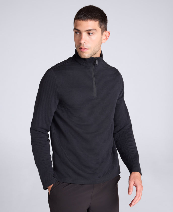 Sebastian Mens Ottoman Rib Fleece - Black
