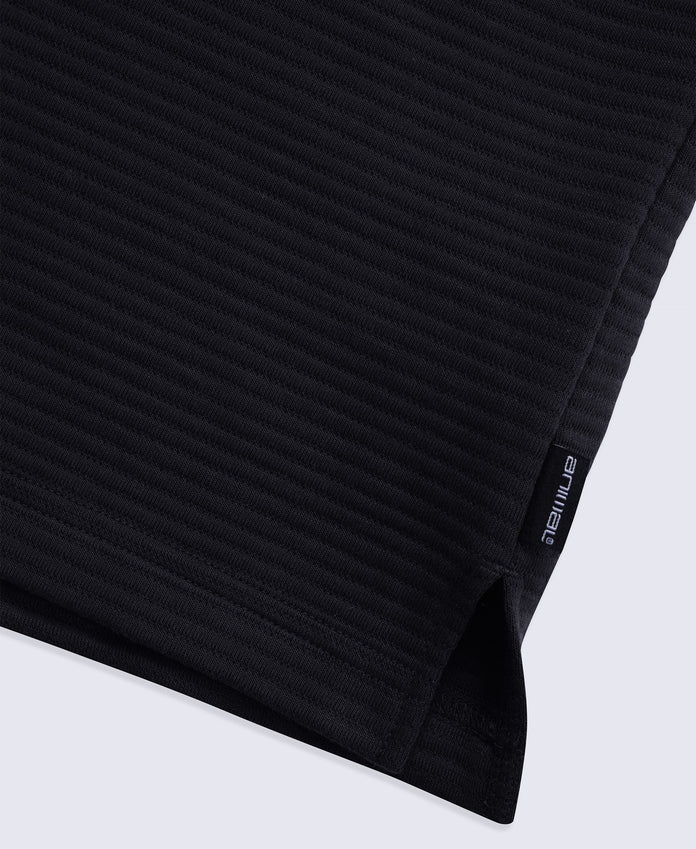 Sebastian Mens Ottoman Rib Fleece - Black
