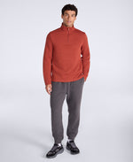 Sebastian Mens Ottoman Rib Fleece - Rust