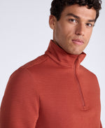 Sebastian Mens Ottoman Rib Fleece - Rust