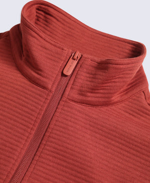 Sebastian Mens Ottoman Rib Fleece - Rust