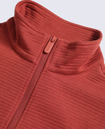Sebastian Mens Ottoman Rib Fleece - Rust