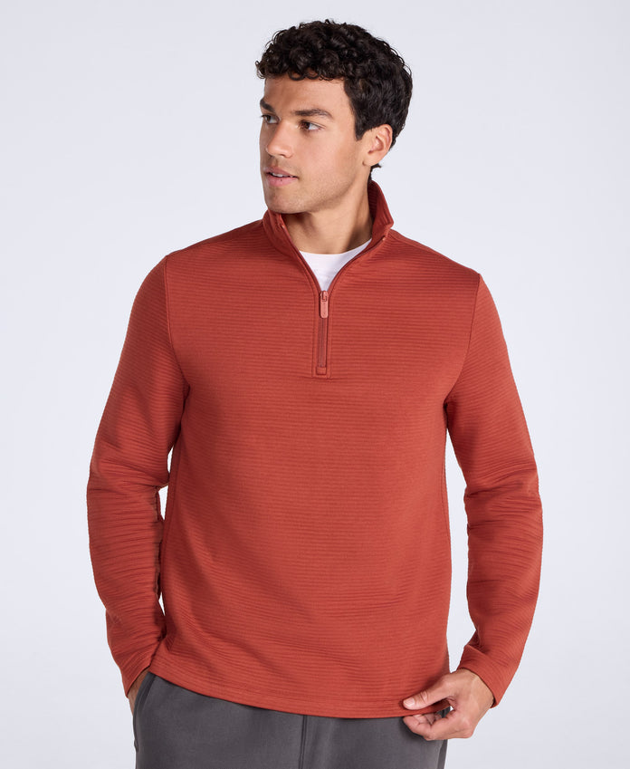 Sebastian Mens Ottoman Rib Fleece - Rust