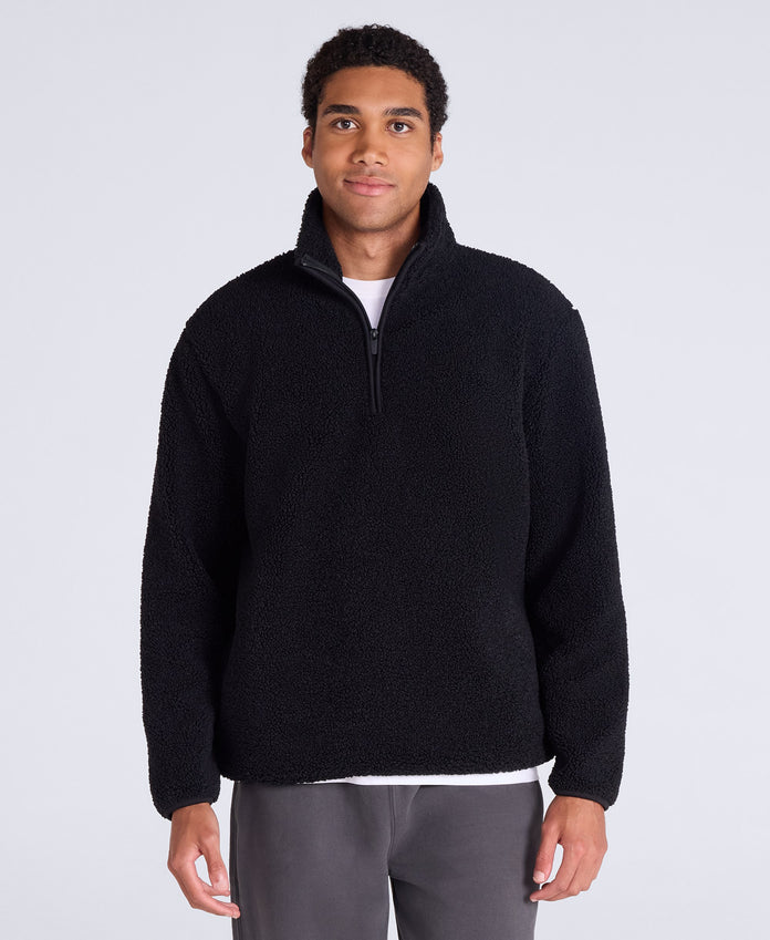 Blake Mens Boucle Half Zip Fleece - Black