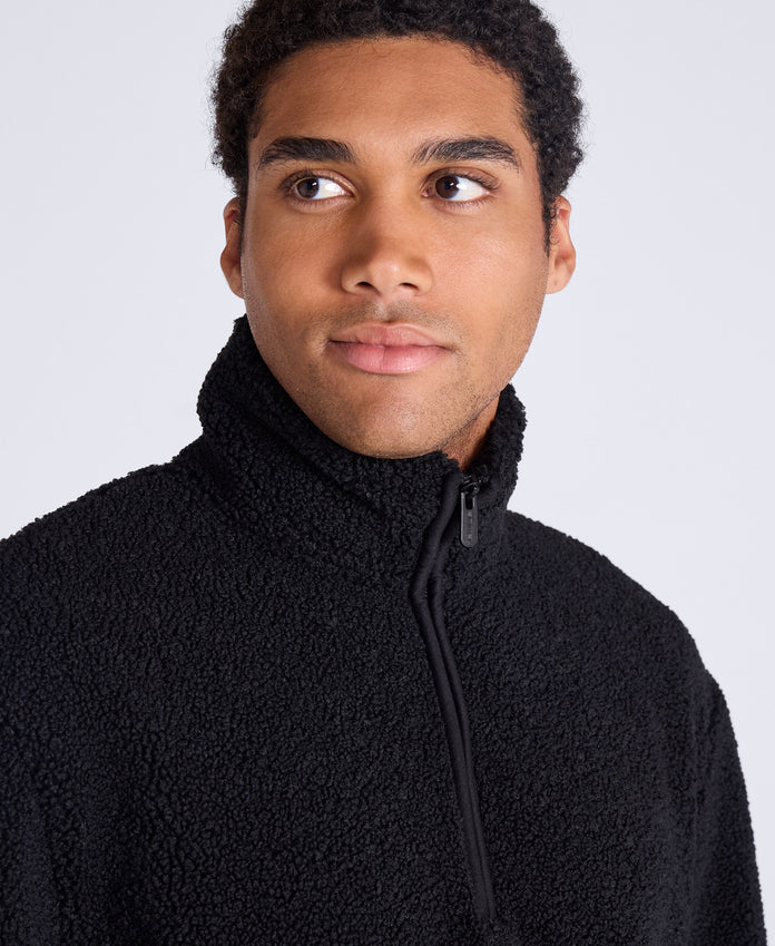 Blake Mens Boucle Half Zip Fleece - Black