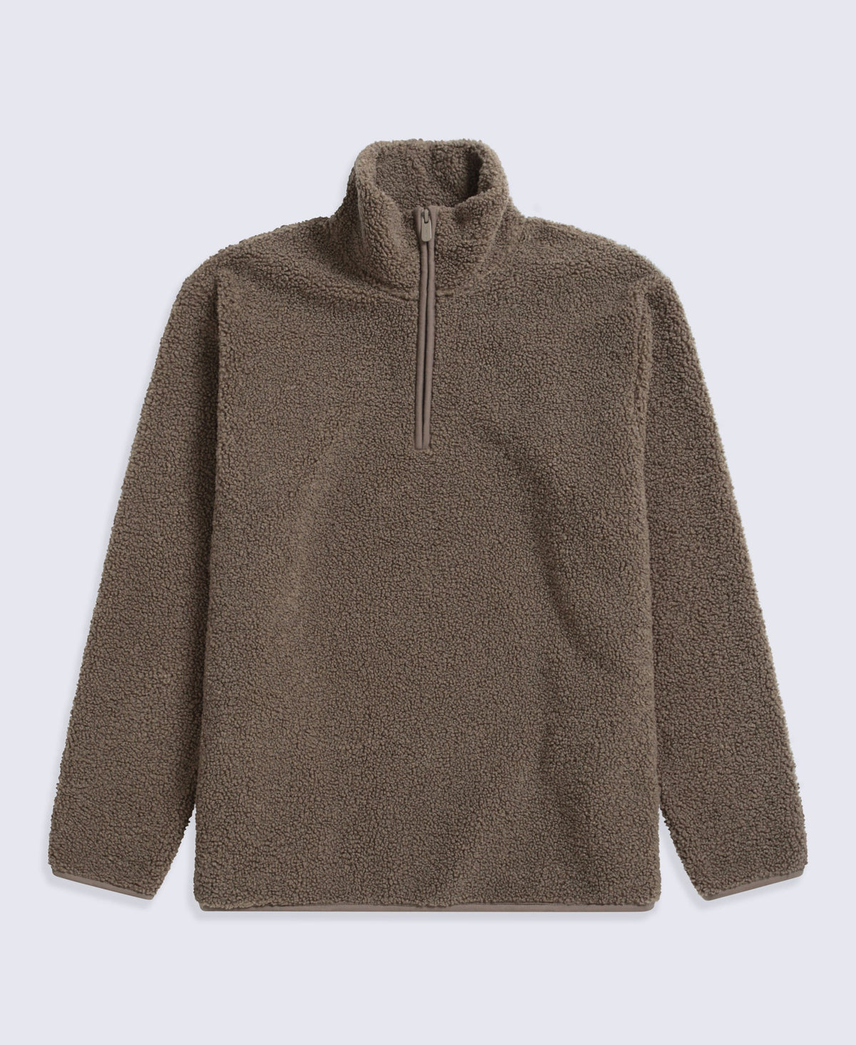 Blake Mens Boucle Half Zip Fleece - Dark Beige