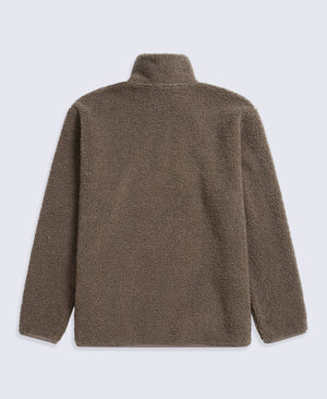 Blake Mens Boucle Half Zip Fleece - Dark Beige