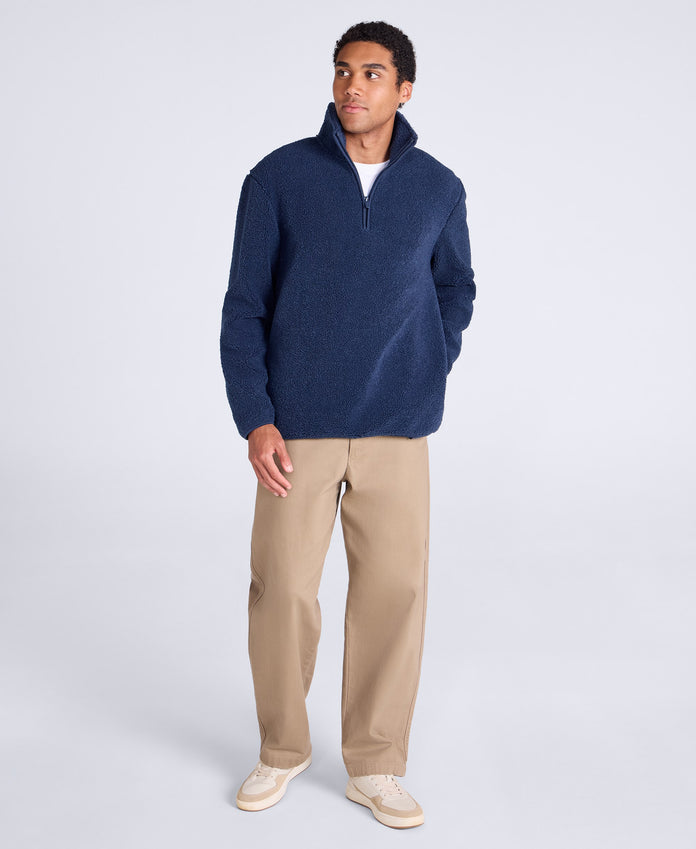 Blake Mens Boucle Half Zip Fleece - Navy