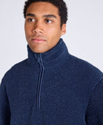 Blake Mens Boucle Half Zip Fleece - Navy