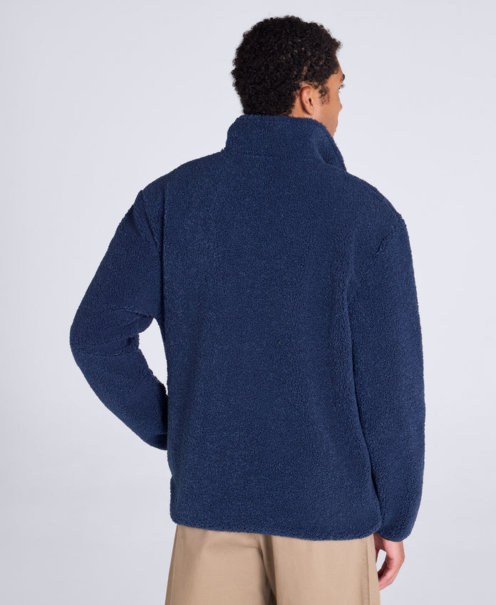 Blake Mens Boucle Half Zip Fleece - Navy